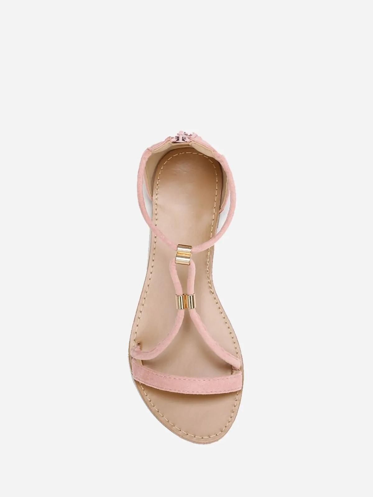 Best La Modeuse Sandales poudré à brides détails métallisés Rose