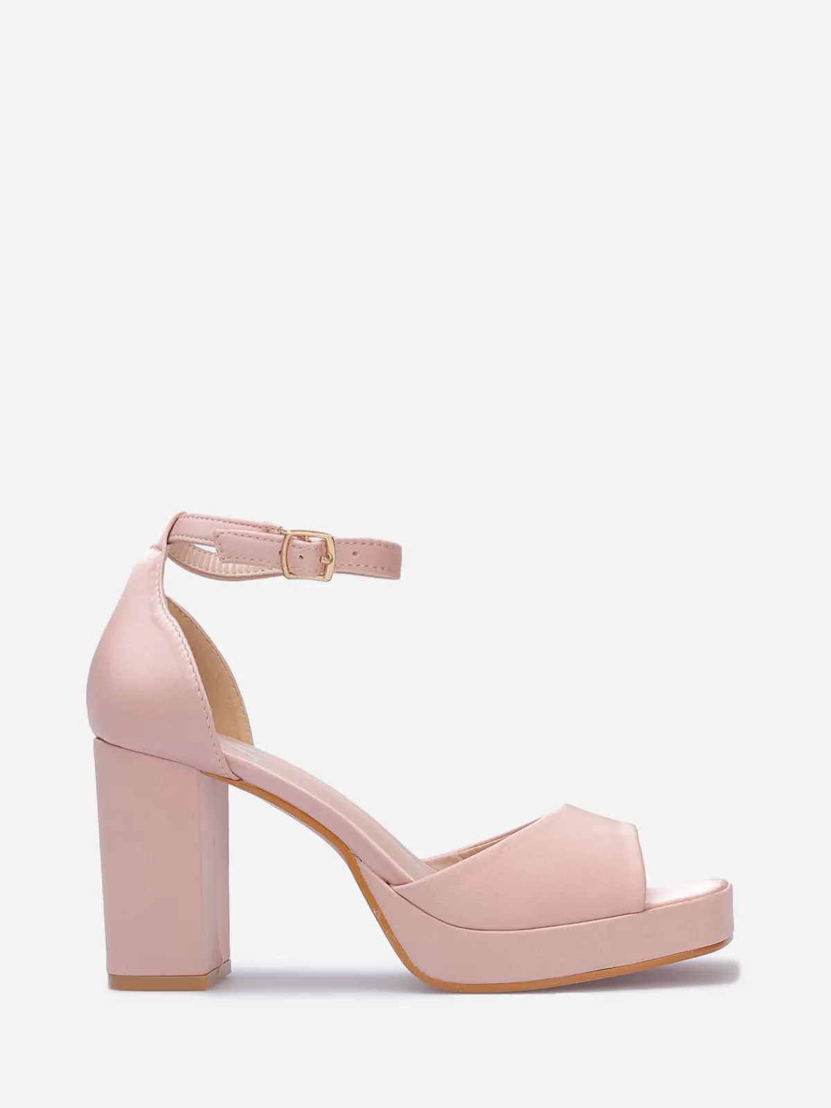 New La Modeuse Sandales satinées à bout carré Beige