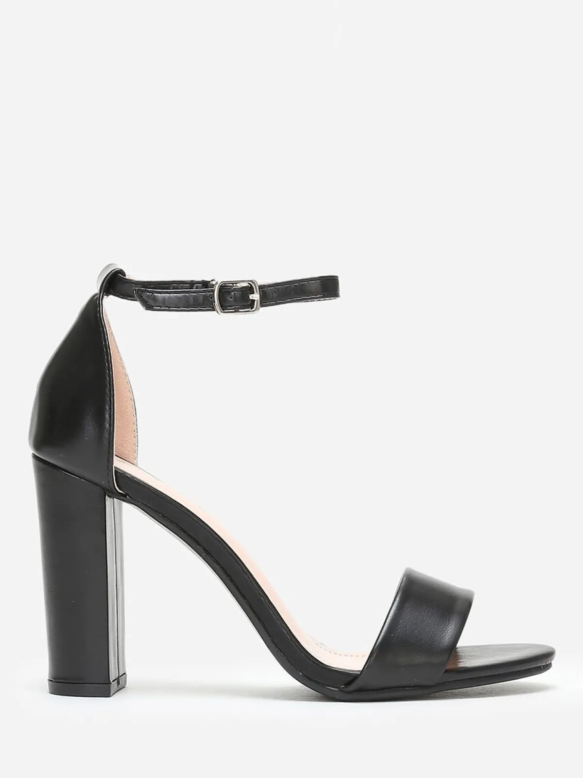 La Modeuse Sandales simple à talon demi-lune Noir