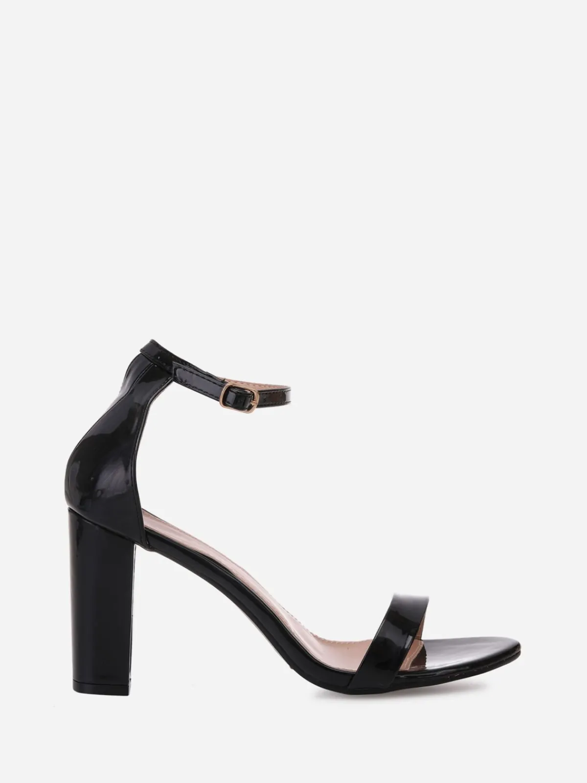 Outlet La Modeuse Sandales vernies à talon carré Noir