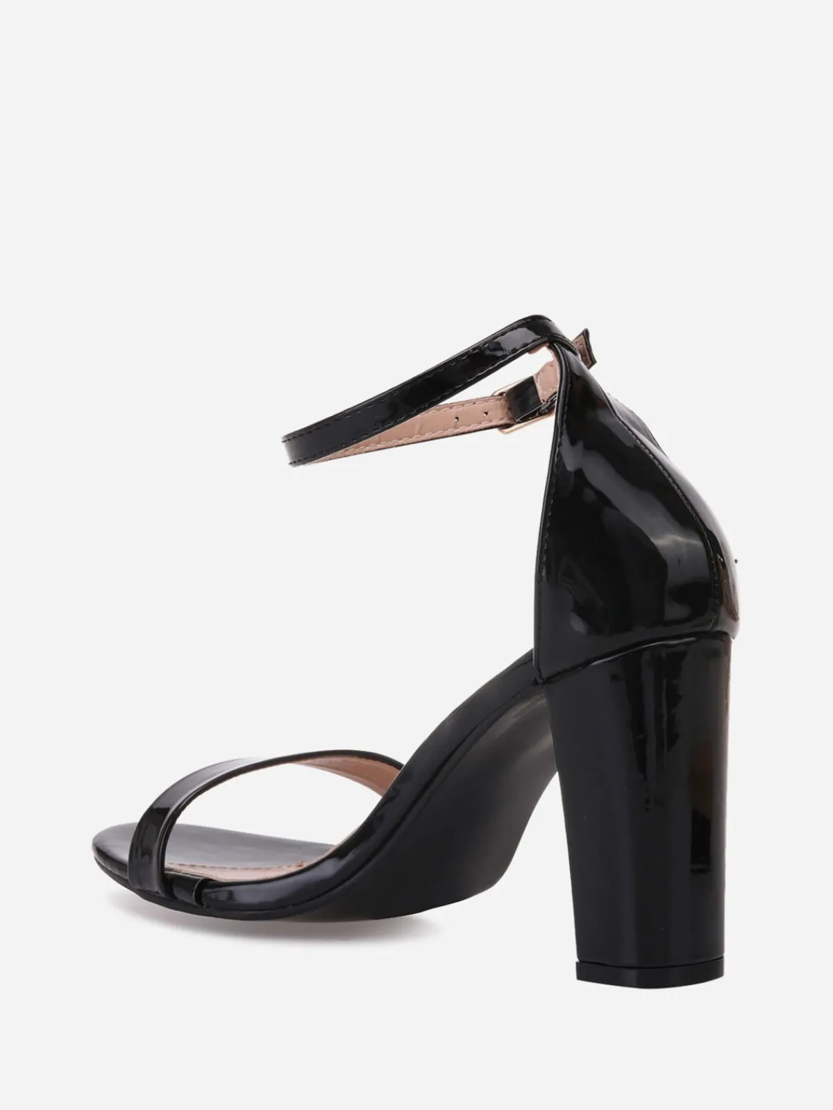 Outlet La Modeuse Sandales vernies à talon carré Noir