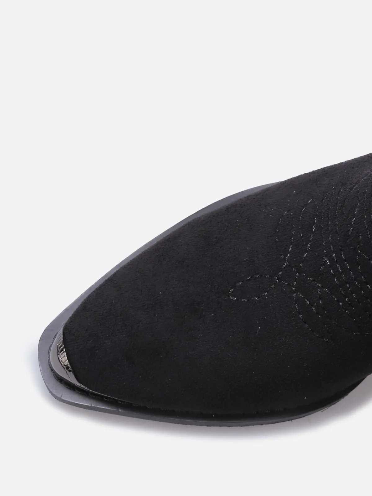 La Modeuse Santiags en suédine à boucle Noir