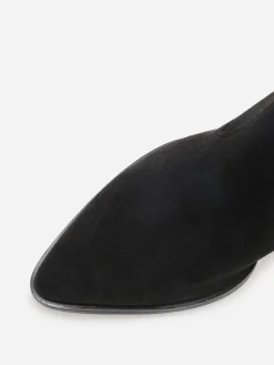 Discount La Modeuse Santiags en suédine à empiècements Noir