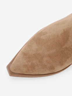 Clearance La Modeuse Santiags en suédine à motifs en simili Camel