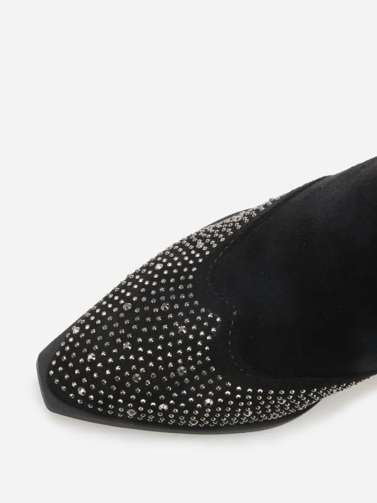 Discount La Modeuse Santiags en suédine à strass Noir