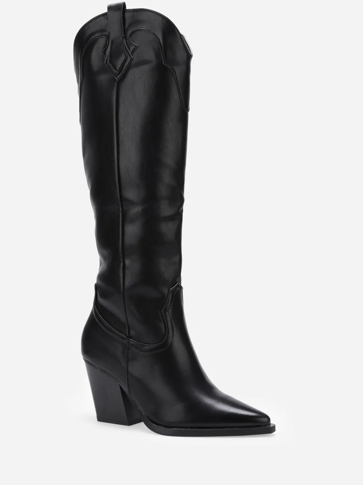 Best La Modeuse Santiags hautes et pointues en simili Noir