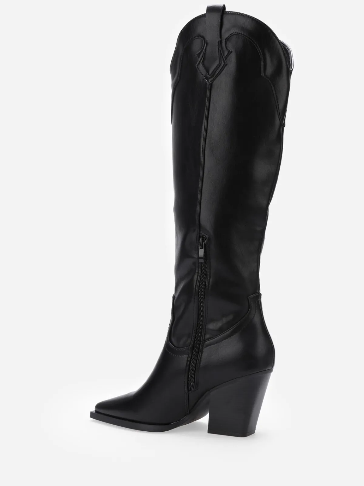 Best La Modeuse Santiags hautes et pointues en simili Noir