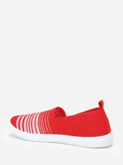 Best La Modeuse Slip-on  en maille et effet transparent Rouge