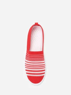 Best La Modeuse Slip-on  en maille et effet transparent Rouge
