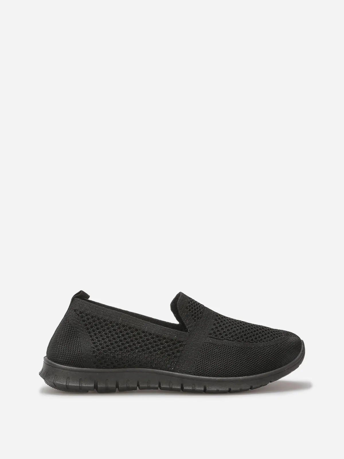 Sale La Modeuse Slip-on en maille texturée Noir