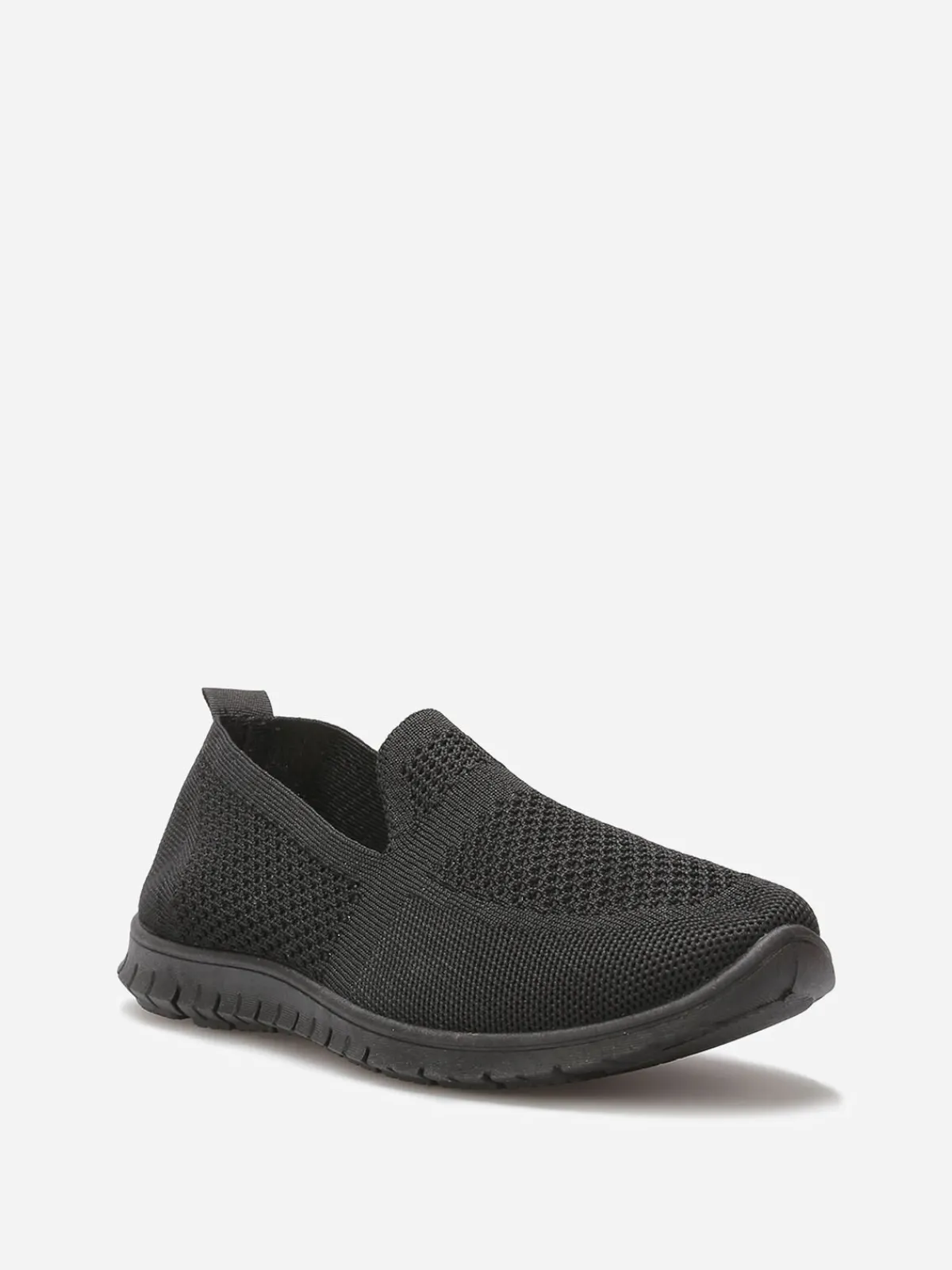 Sale La Modeuse Slip-on en maille texturée Noir