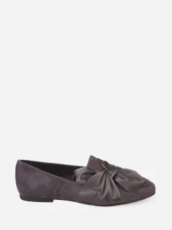 Online La Modeuse Slippers à noeud satiné Gris