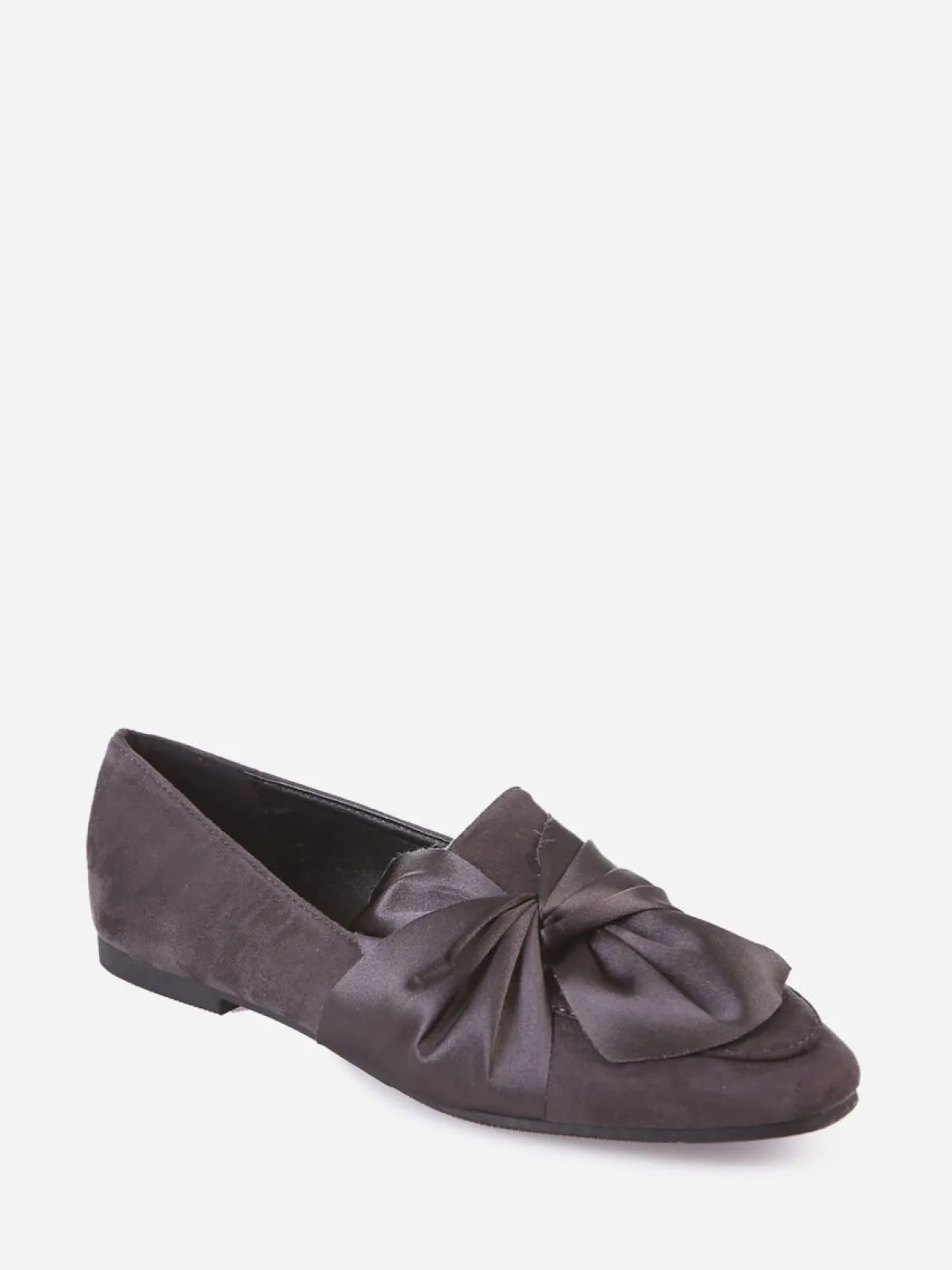 Online La Modeuse Slippers à noeud satiné Gris