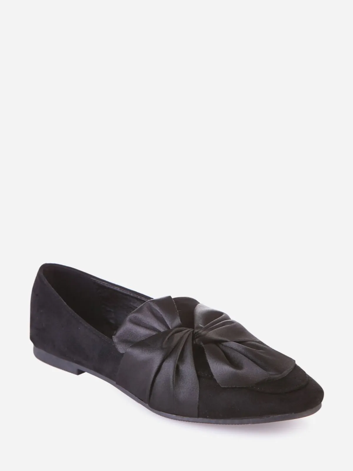 Online La Modeuse Slippers à noeud satiné Noir