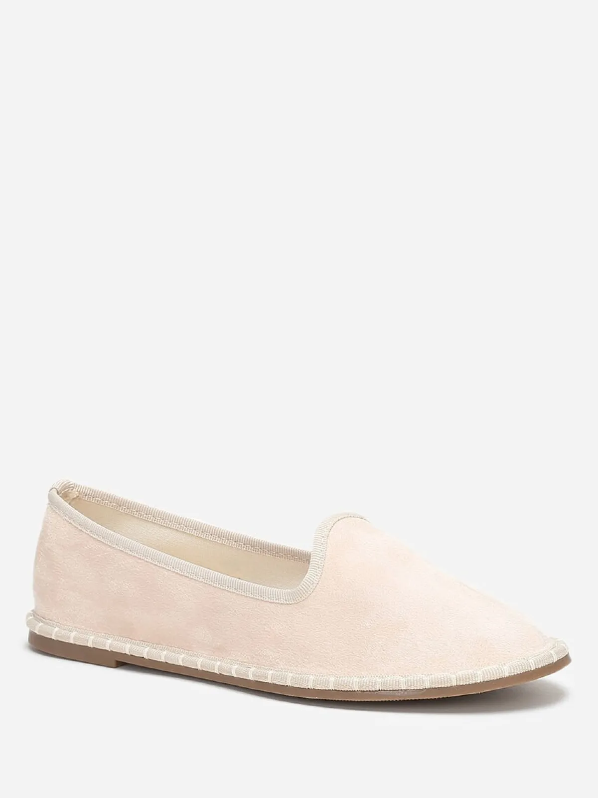 New La Modeuse Slippers en suédine à bout rond Beige