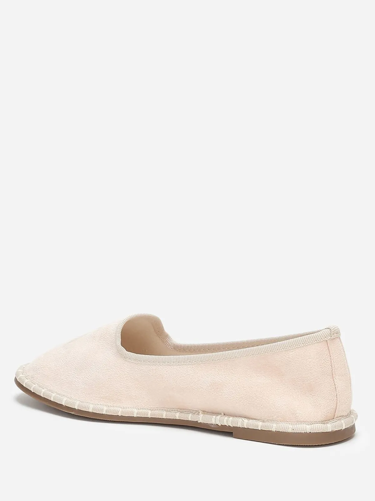 New La Modeuse Slippers en suédine à bout rond Beige