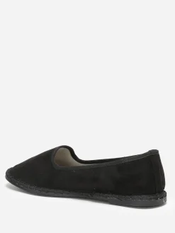 Best La Modeuse Slippers en suédine à bout rond Noir