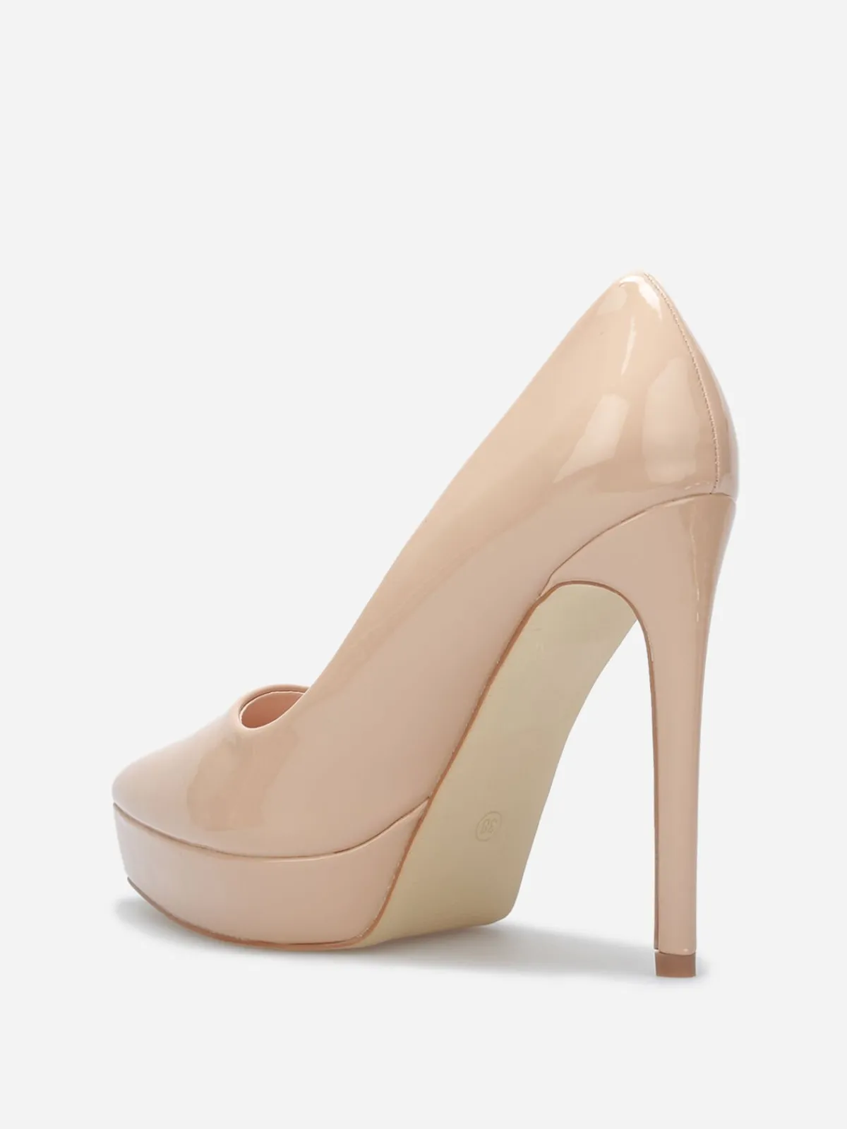 Discount La Modeuse Stilettos pointus vernis à plateforme Nude