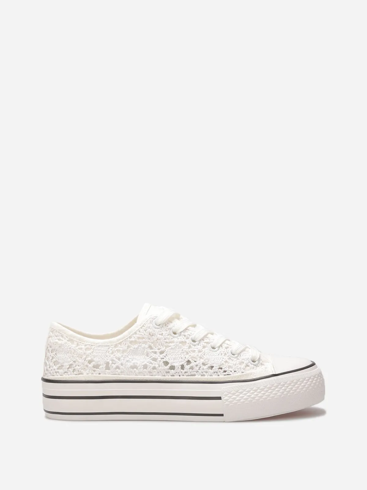 Sale La Modeuse Tennis en crochet à plateforme Blanc