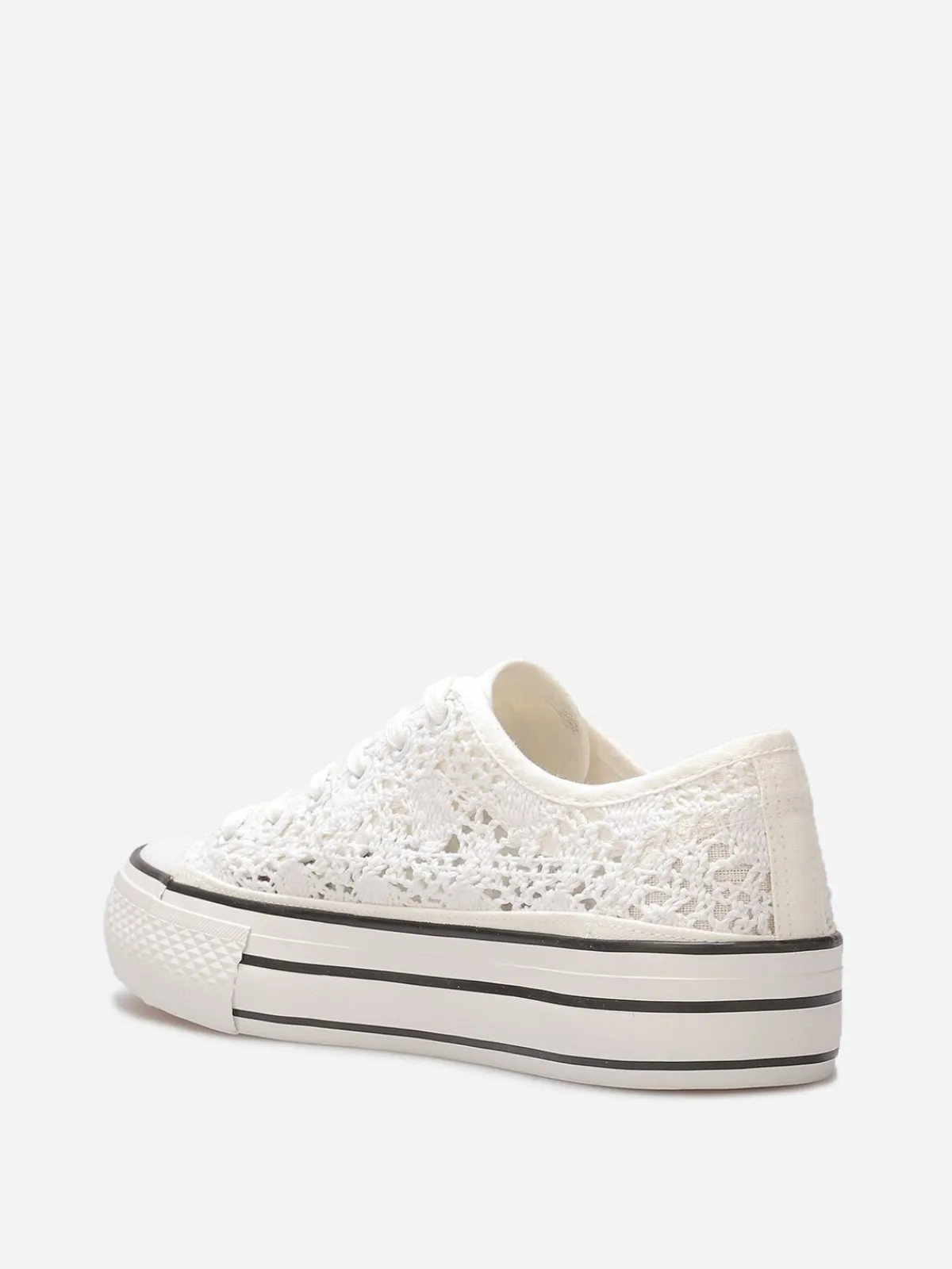 Sale La Modeuse Tennis en crochet à plateforme Blanc