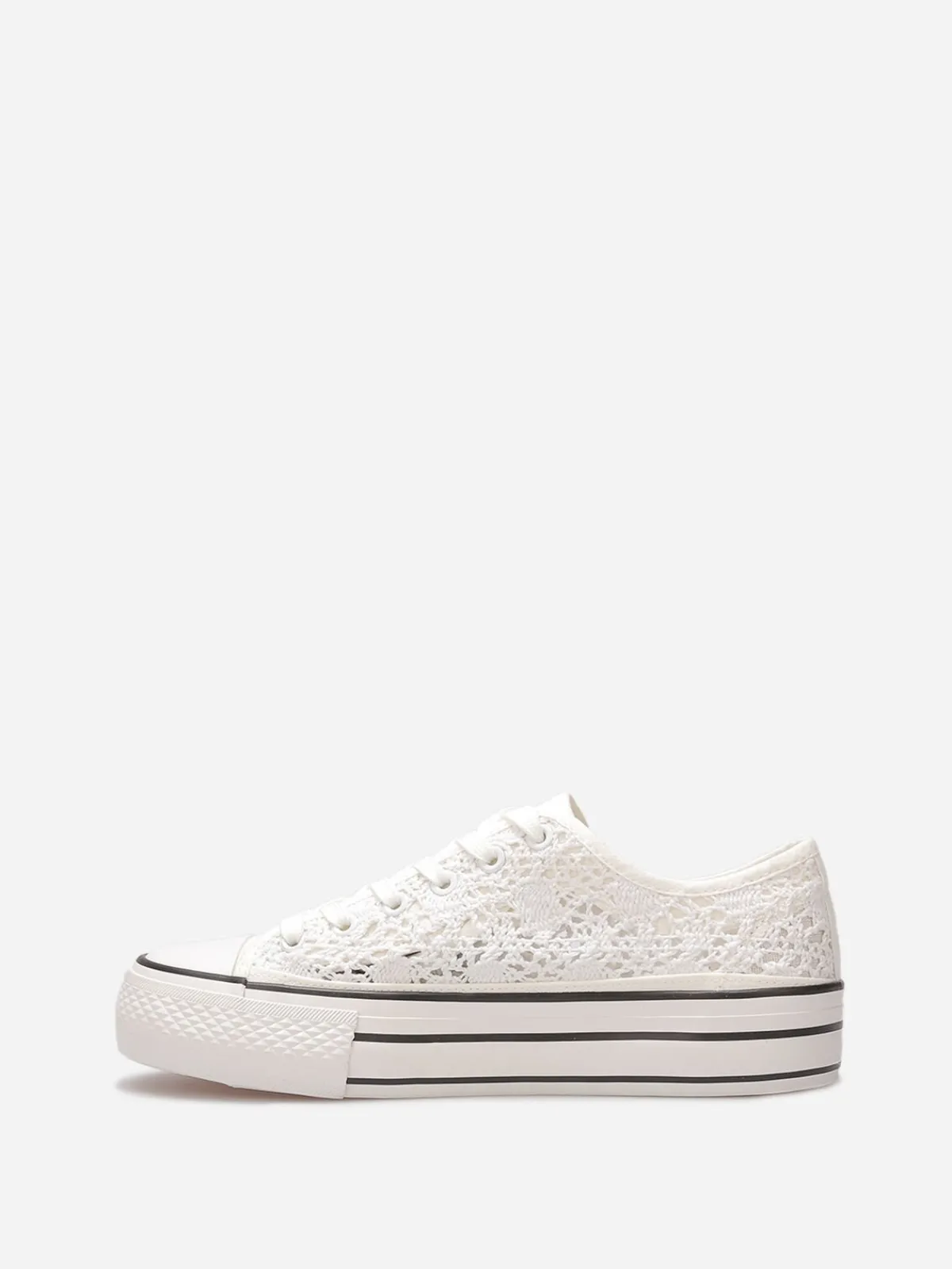Sale La Modeuse Tennis en crochet à plateforme Blanc