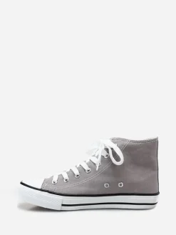 Clearance La Modeuse Tennis en toile à lacets Gris