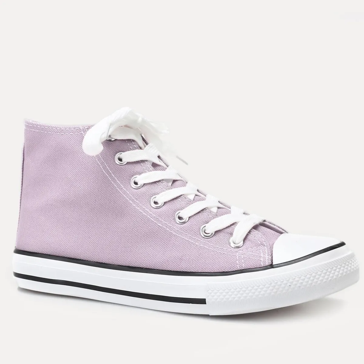 Outlet La Modeuse Tennis montantes en toile à lacets Violet