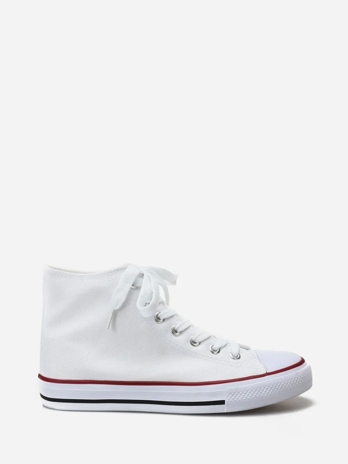Online La Modeuse Tennis montantes en toile à lacets Blanc