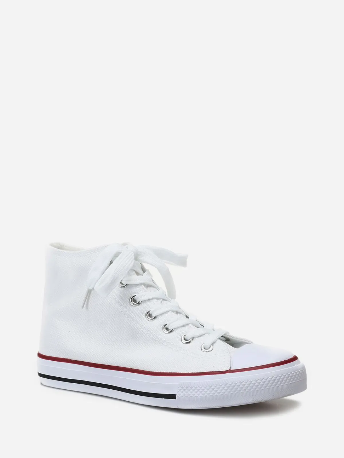 Online La Modeuse Tennis montantes en toile à lacets Blanc