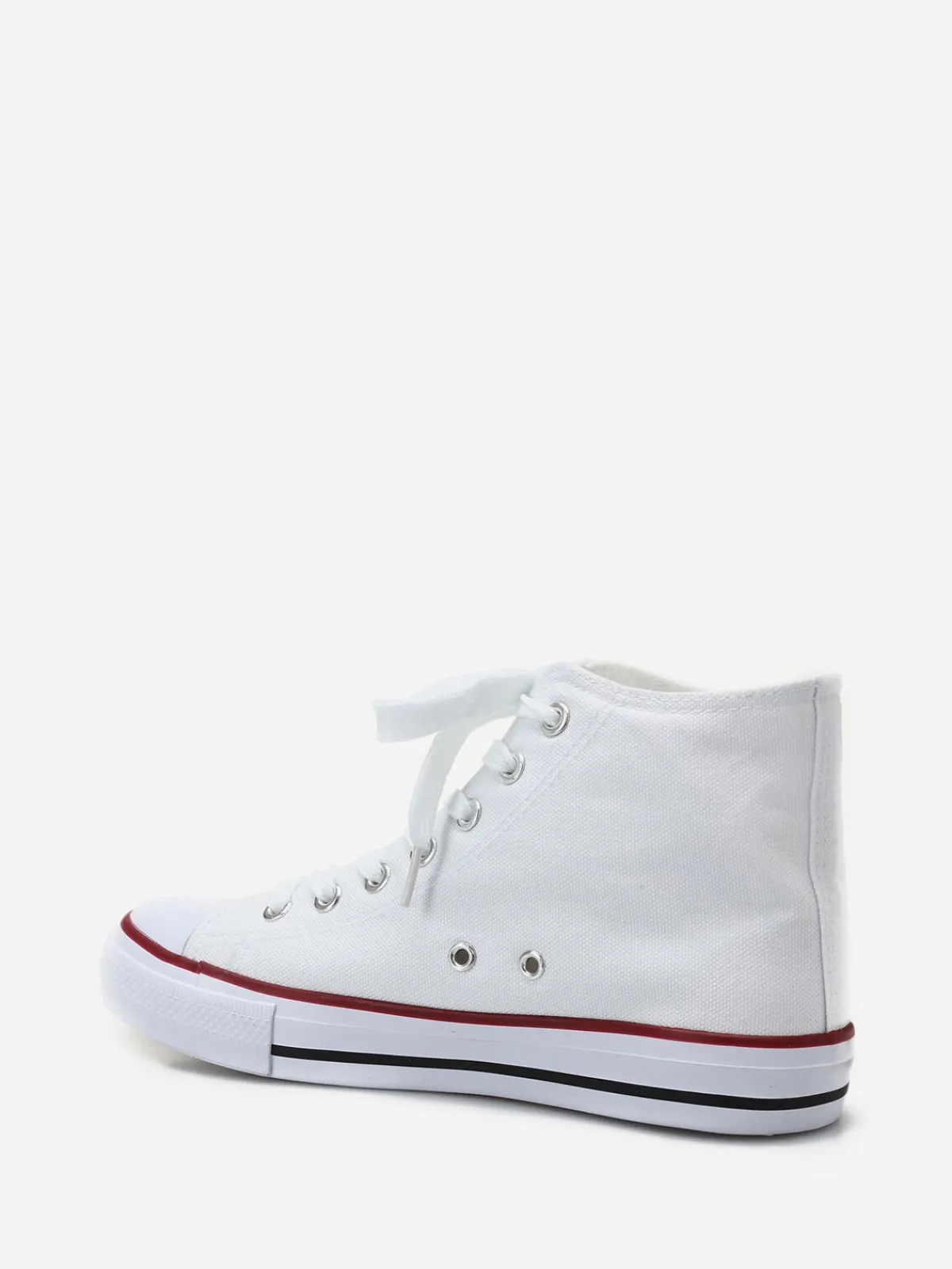 Online La Modeuse Tennis montantes en toile à lacets Blanc