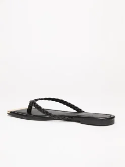 New La Modeuse Tongs à bout carré avec détail Noir