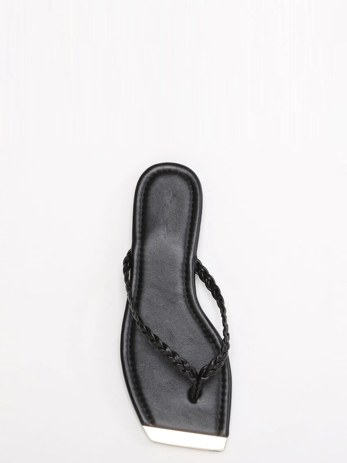 New La Modeuse Tongs à bout carré avec détail Noir