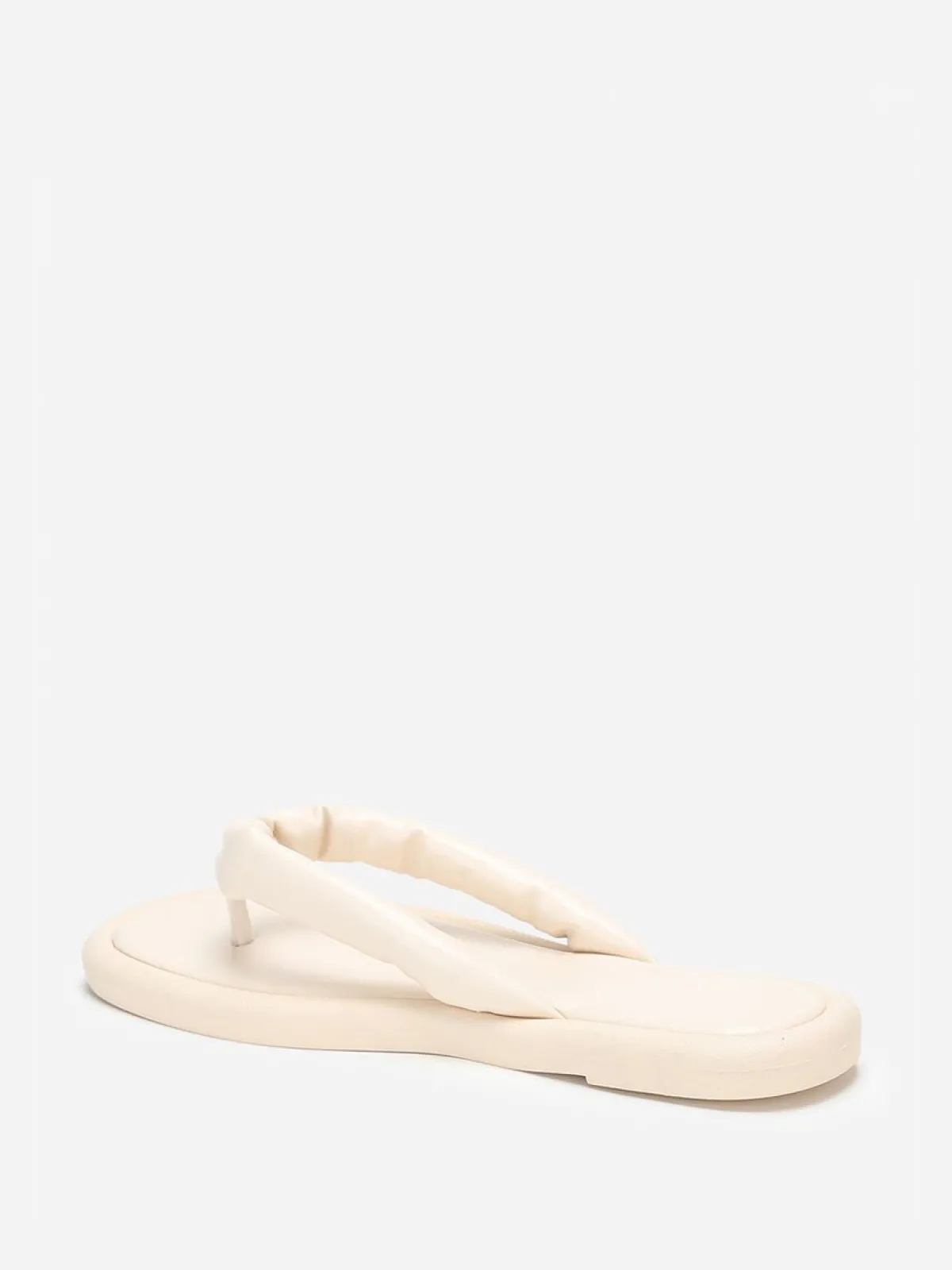 Clearance La Modeuse Tongs à bout carré et bride arrondie Beige