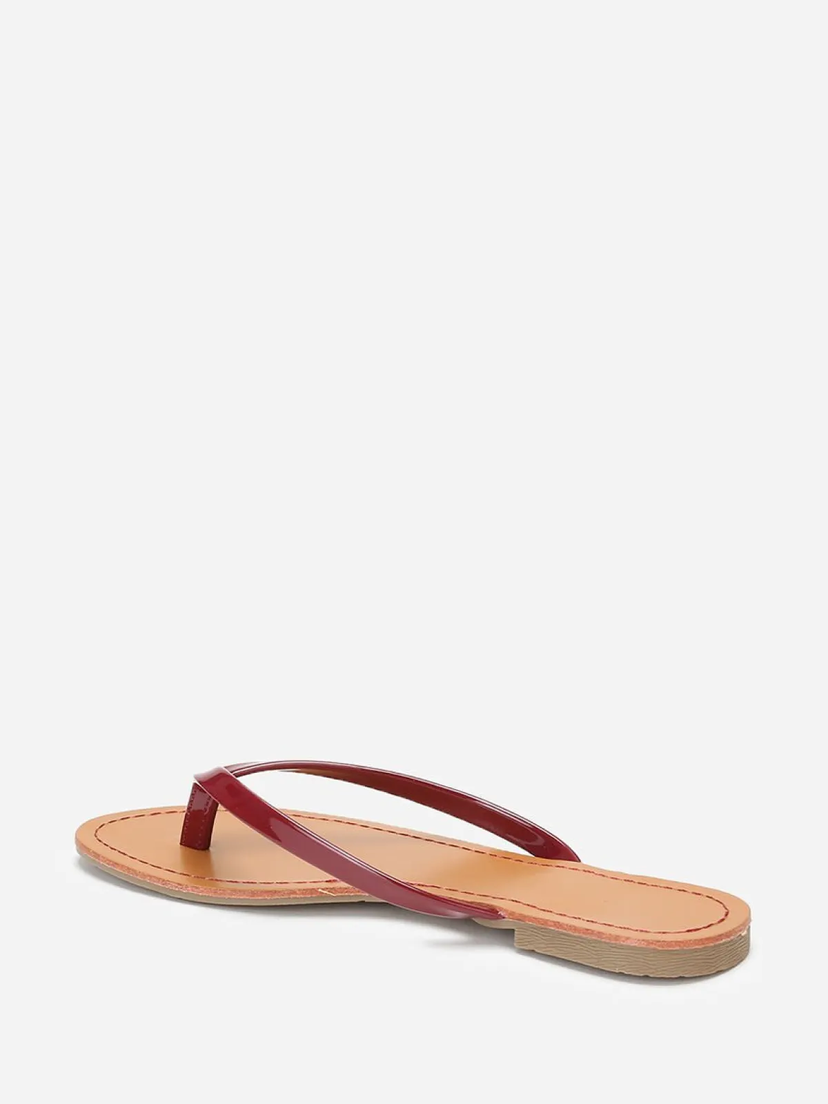 Clearance La Modeuse Tongs à bride vernie Bordeaux