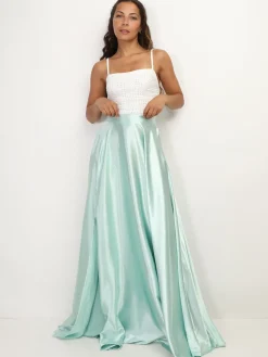 Discount La Modeuse Top court froncé à strass Blanc