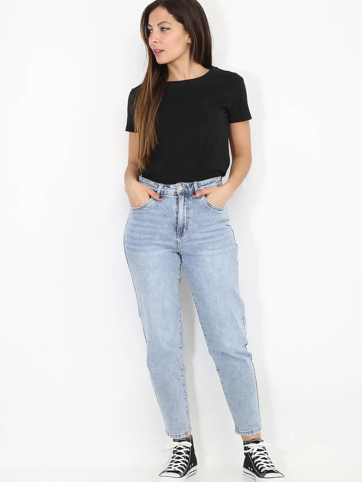 Discount La Modeuse T-shirt basique à col rond Noir