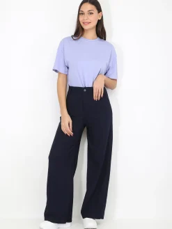 Outlet La Modeuse T-shirt en coton Violetclair