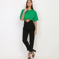 Best La Modeuse T-shirt oversize fendu sur les côtés Vert