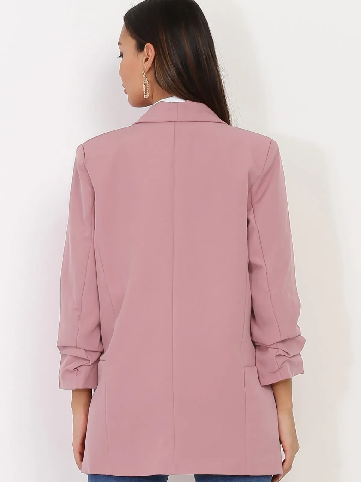 Best La Modeuse Veste blazer à manches retroussées VieuxRose