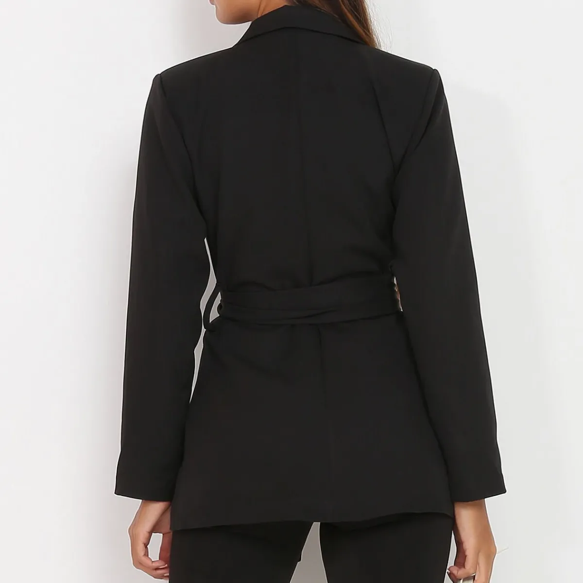 Discount La Modeuse Veste blazer à nouer Noir