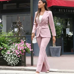 La Modeuse Veste blazer à nouer VieuxRose