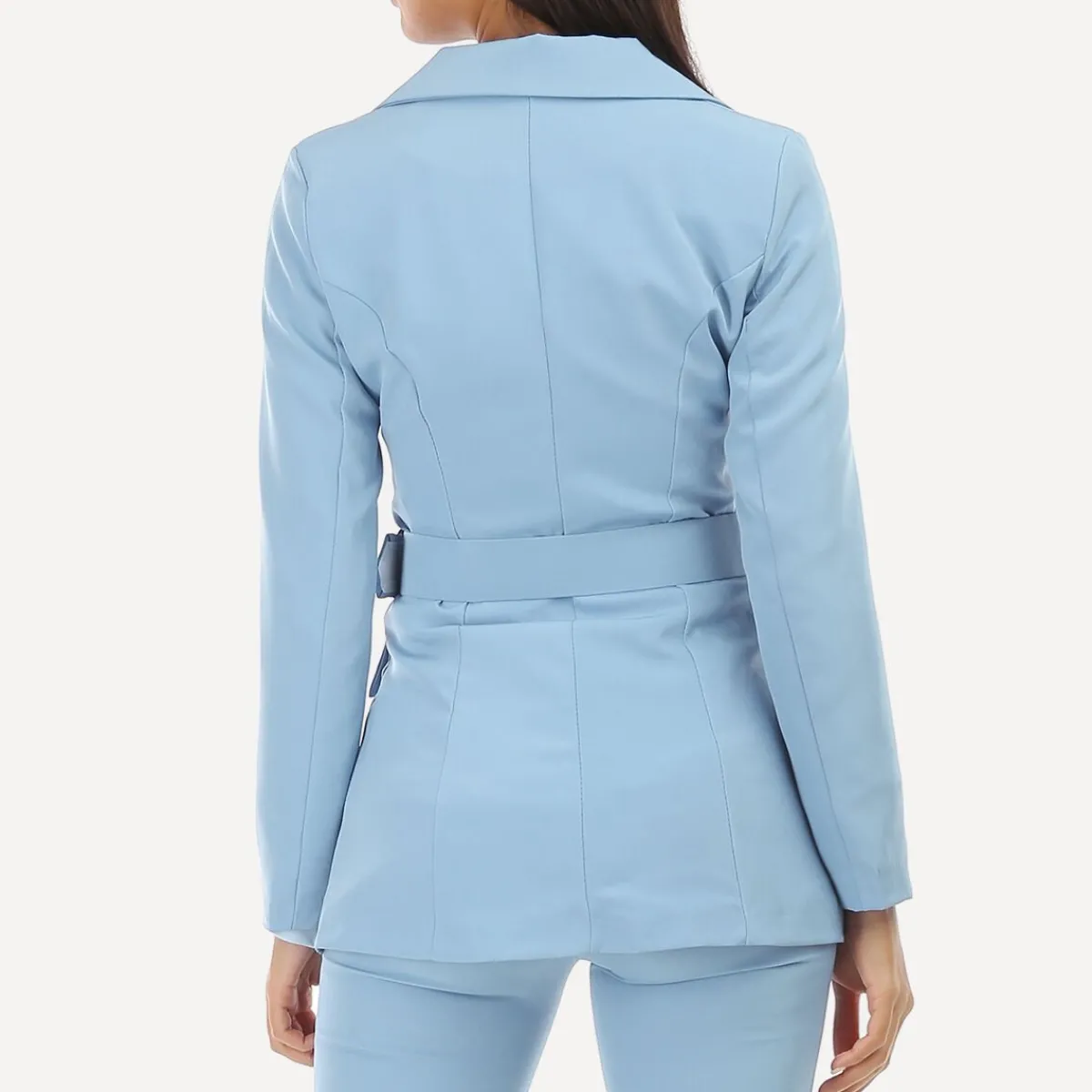 Discount La Modeuse Veste blazer ceinturée Bleuciel