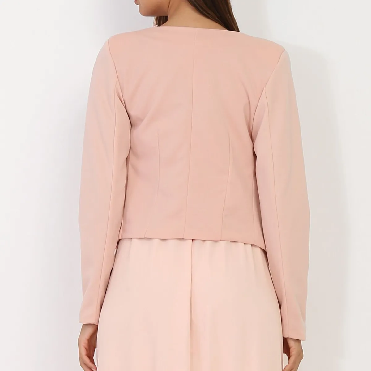 Online La Modeuse Veste courte rose sans col Rose clair Roseclair
