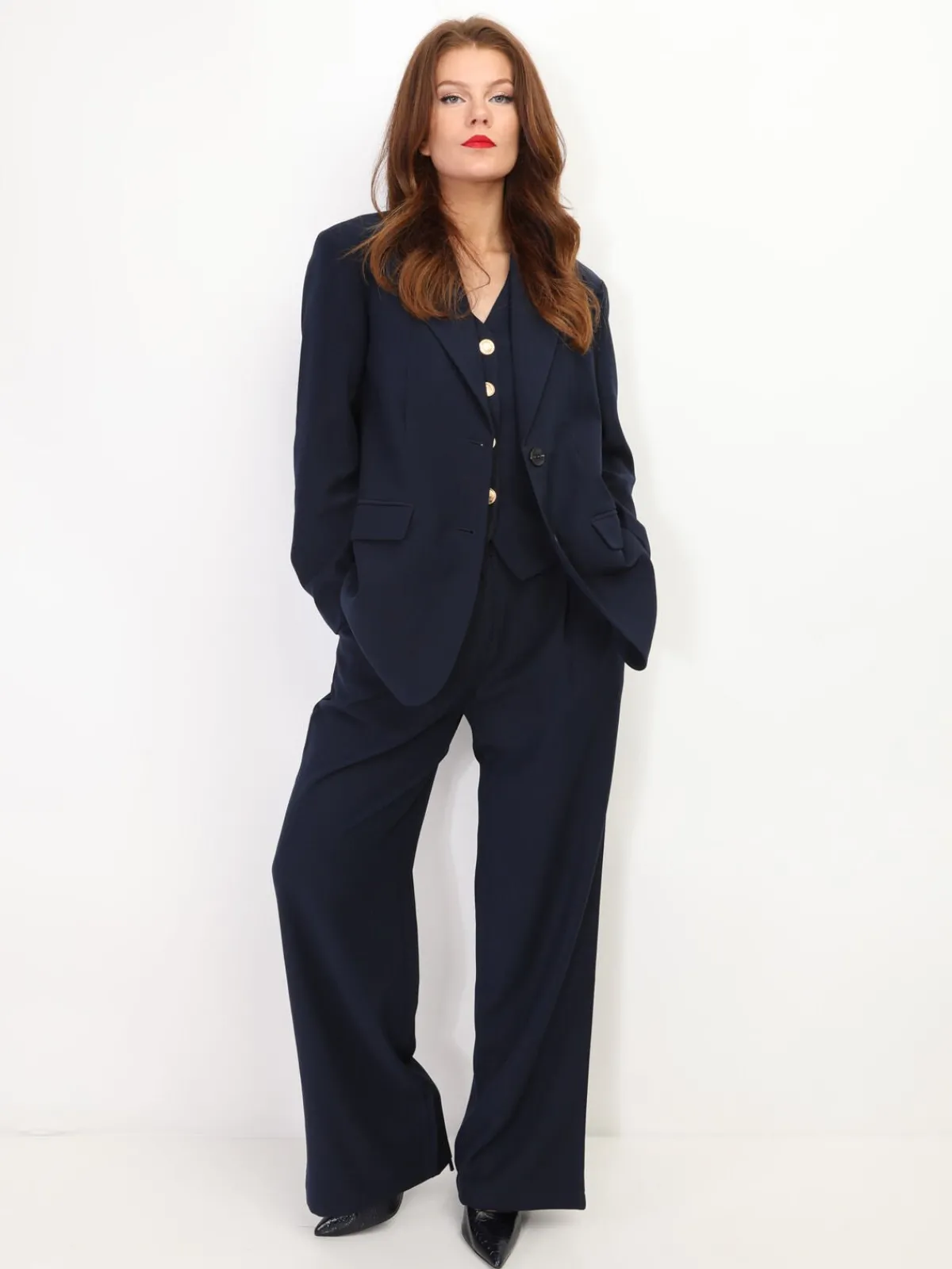 Outlet La Modeuse Veste de costume oversize BleuMarine