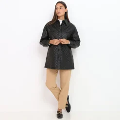 Best La Modeuse Veste surchemise matelassée Noir
