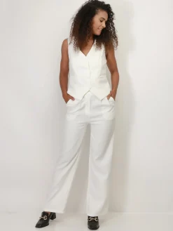 Discount La Modeuse Veston cintré à boutons Blanc