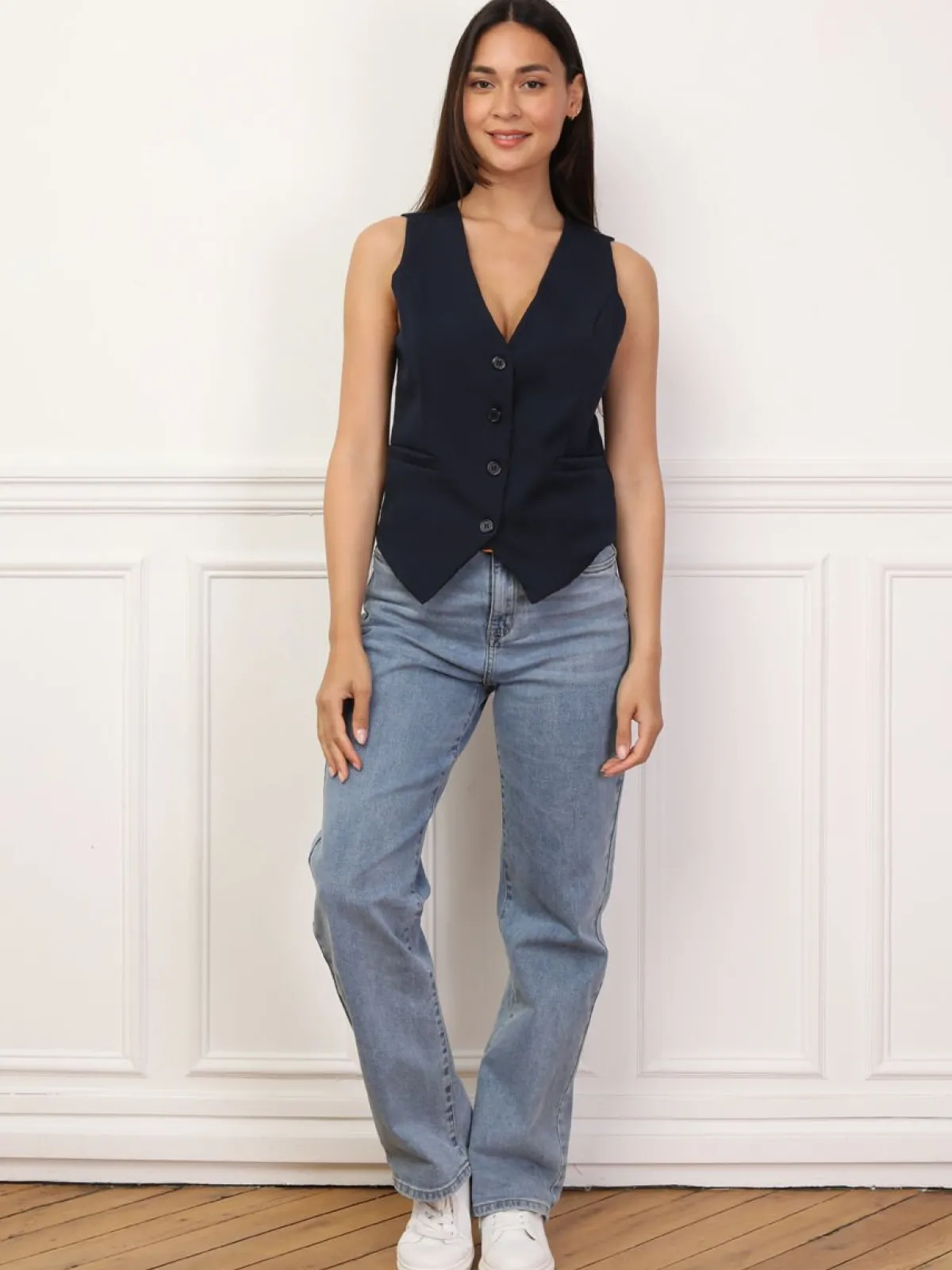 New La Modeuse Veston cintré à boutons BleuMarine