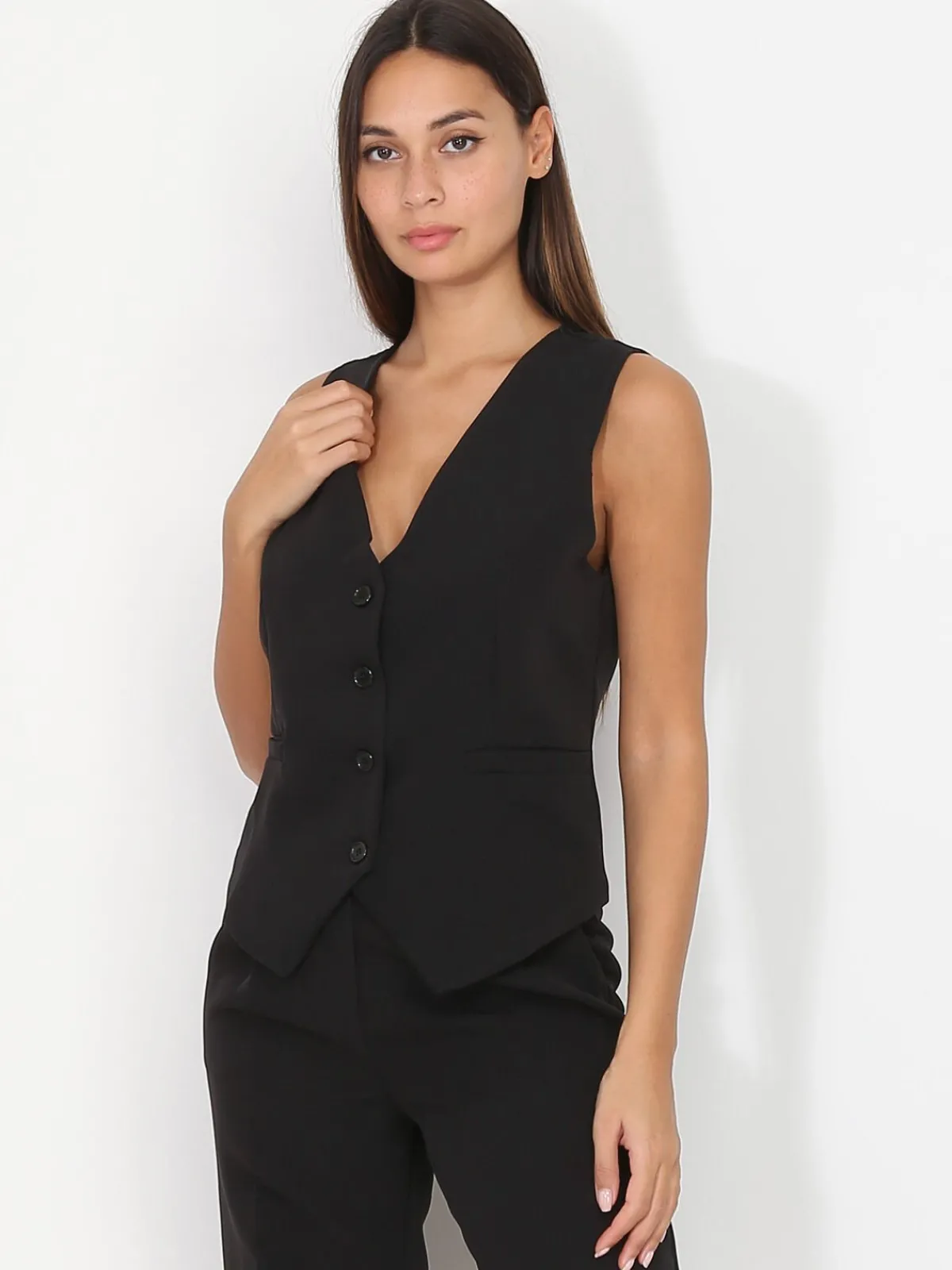 Online La Modeuse Veston cintré à boutons Noir